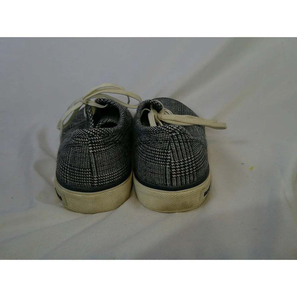 SeaVees Legend Sneaker Womens 9.5 Glen Check Flannel Grey Plaid Low Top Shoes